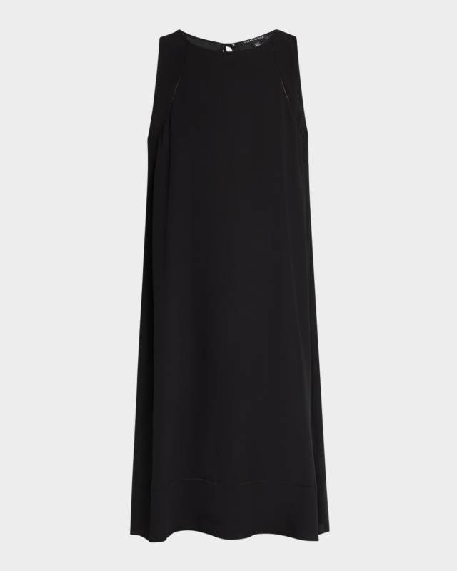 Sleeveless Silk Georgette Crepe Midi Dress